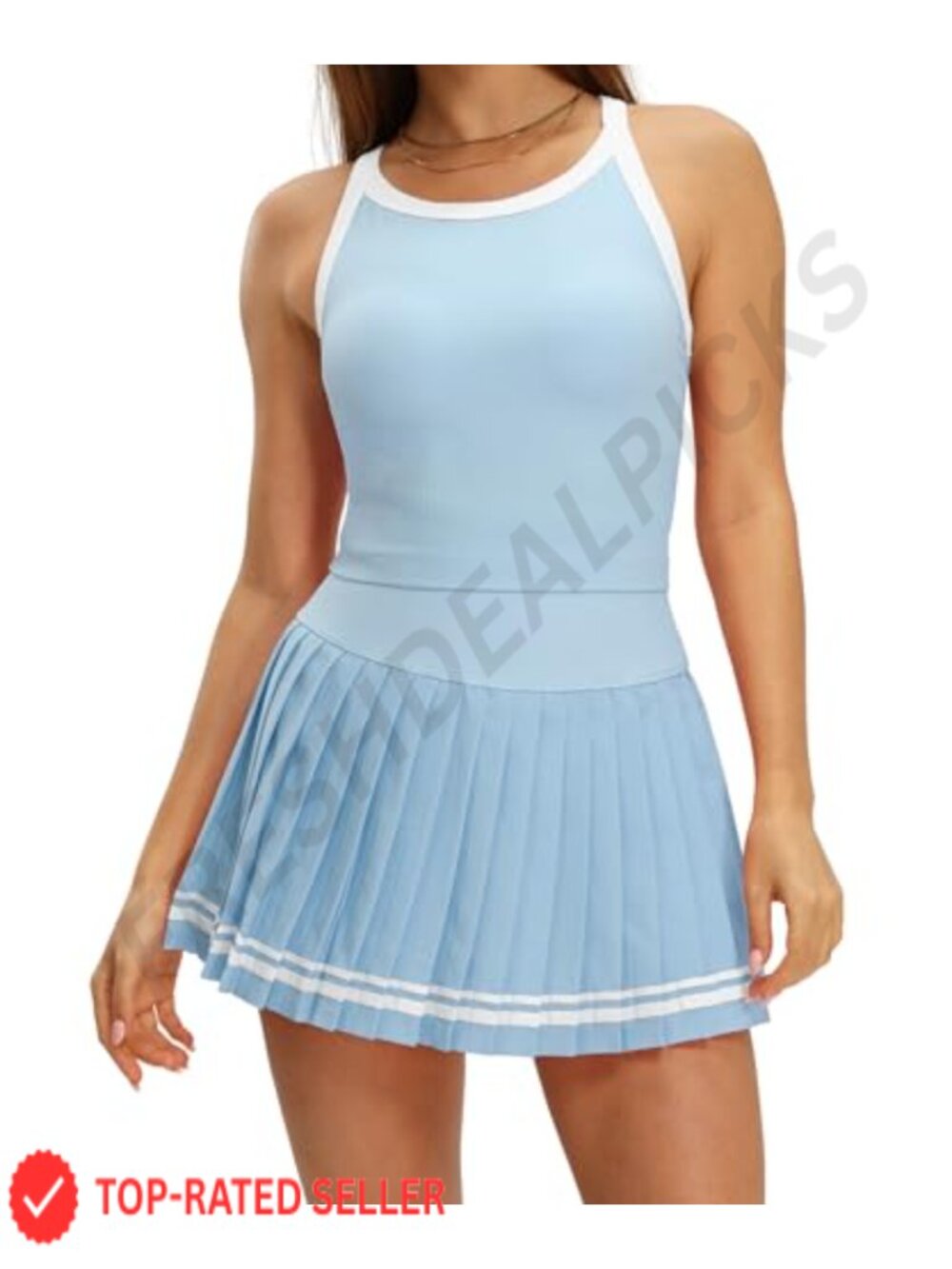 Women's 2-Piece Tennis Skirt Set Racerback Golf Outfit Pleated Skort